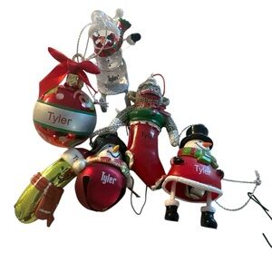Christmas Holiday Ornament Set “Tyler” ornaments set of 6